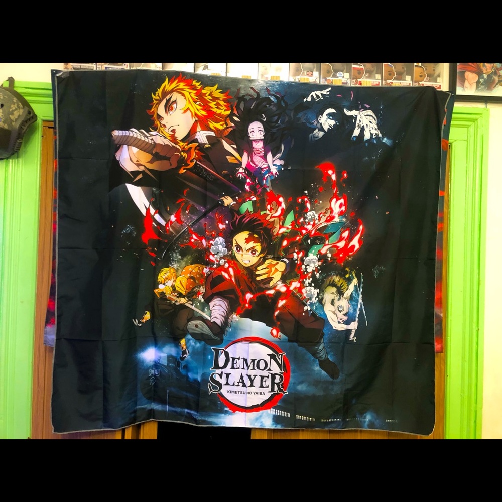 Demon slayer silk scarf wall